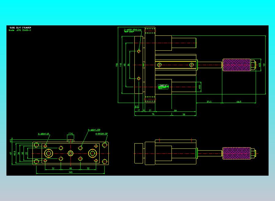 滑座气缸2D-JCF32x50-S