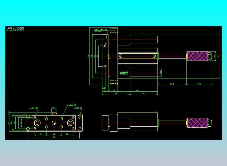 滑座气缸2D-JCF32x75-S