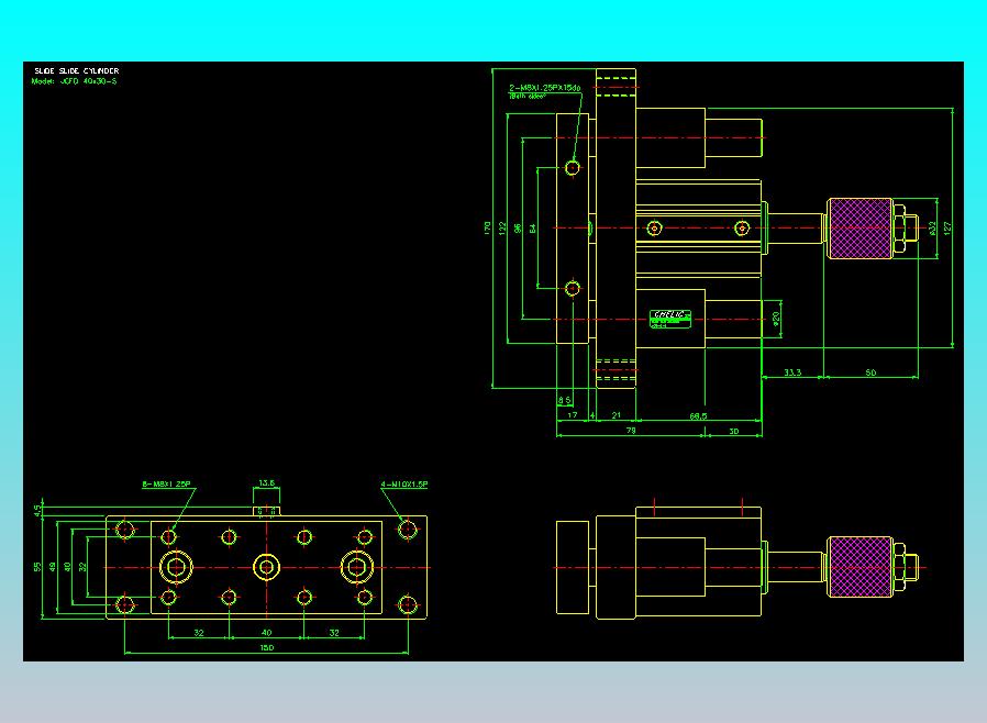 滑座气缸2D-JCF40x30-S