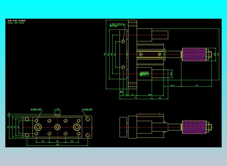 滑座气缸2D-JCF40x40
