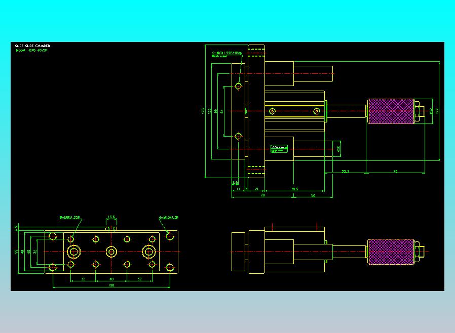 滑座气缸2D-JCF40x50