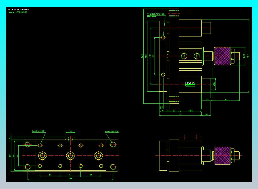 滑座气缸2D-JCF50x20