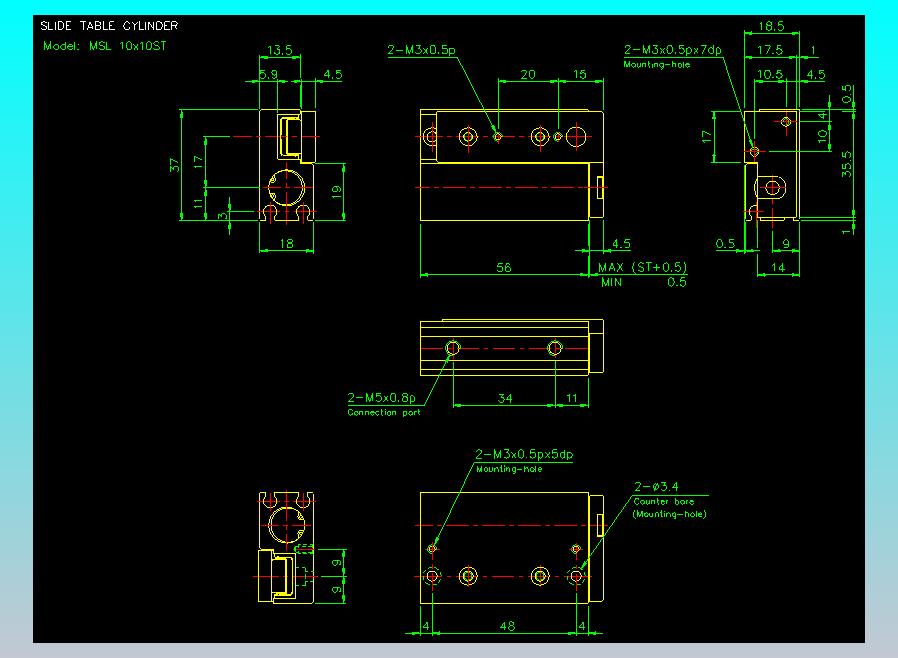 滑座气缸2D-MSL10x10