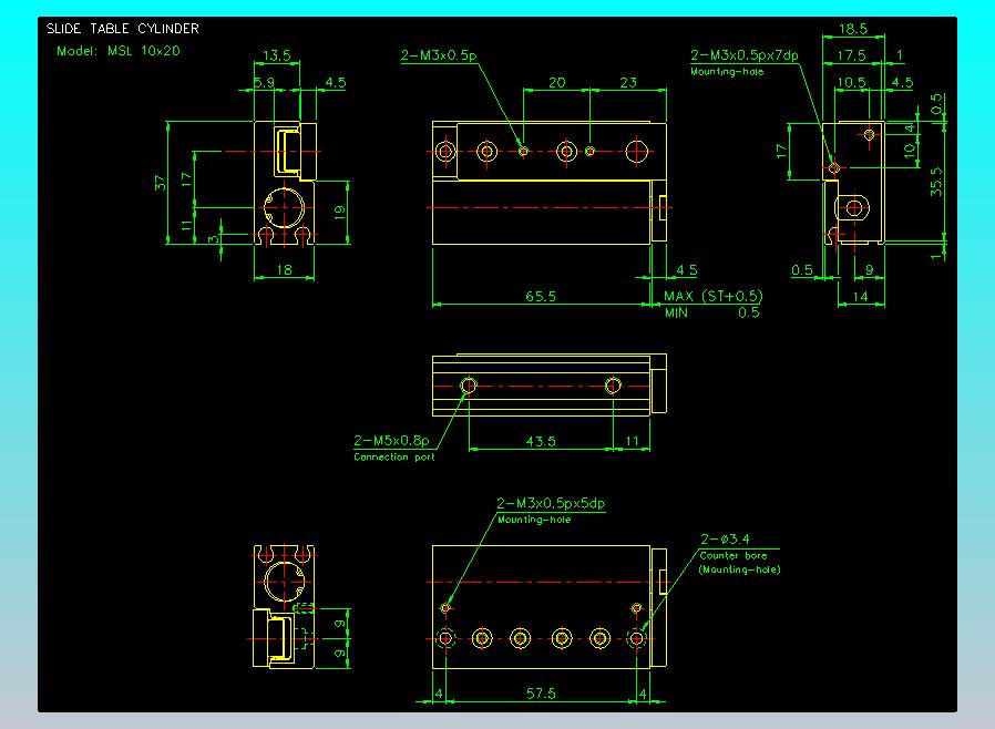 滑座气缸2D-MSL10x20