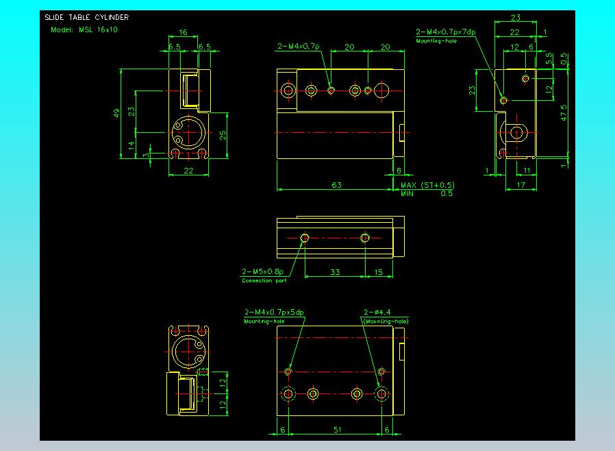 滑座气缸2D-MSL16x10