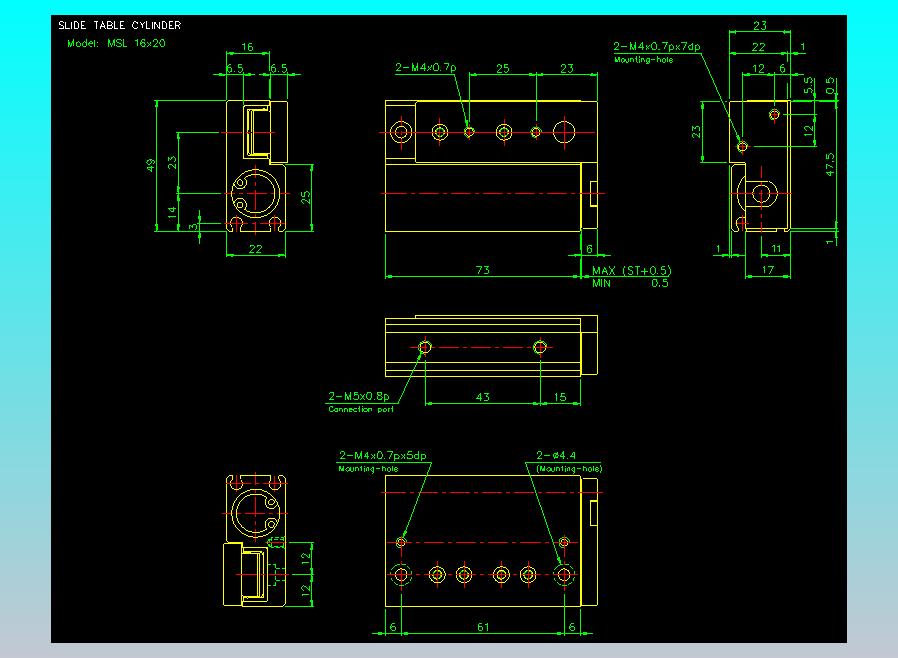滑座气缸2D-MSL16x20
