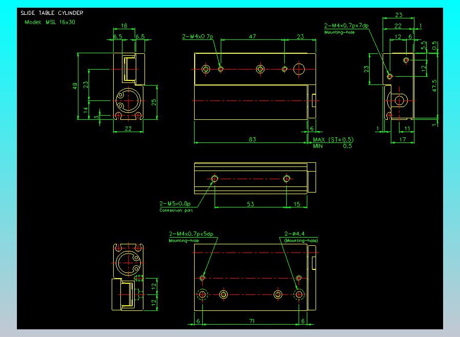 滑座气缸2D-MSL16x30