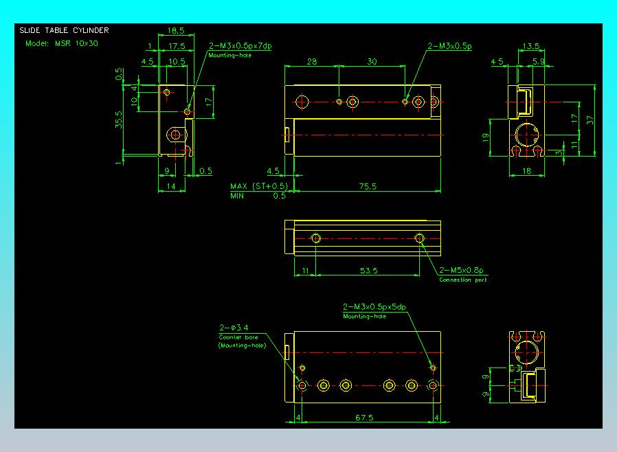 滑座气缸2D-MSR10x30