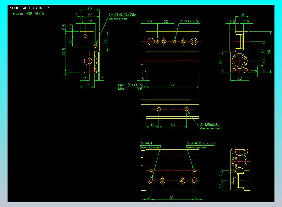 滑座气缸2D-MSR16x10