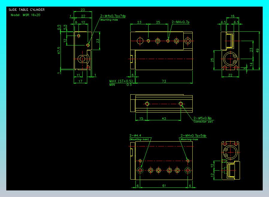 滑座气缸2D-MSR16x20