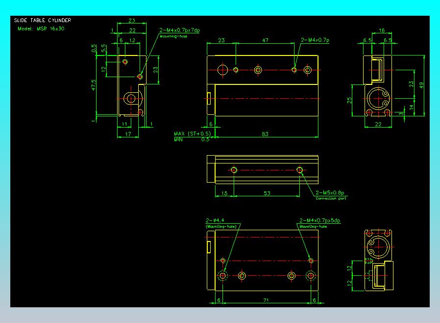 滑座气缸2D-MSR16x30