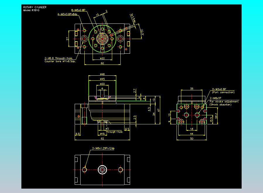 回转缸2D-RTB10x90