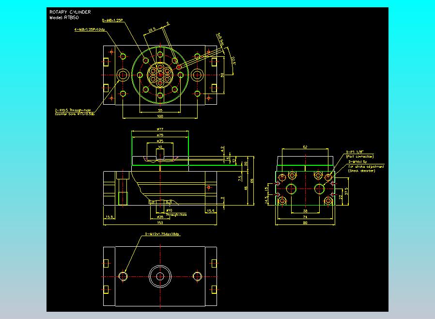 回转缸2D-RTB50x90