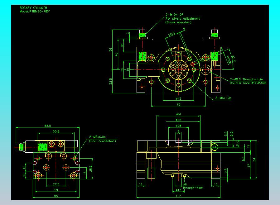 回转缸2D-RTBM20x180