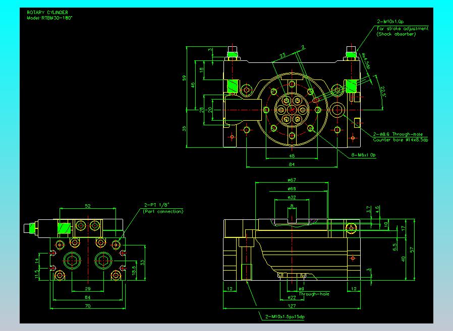 回转缸2D-RTBM30x180