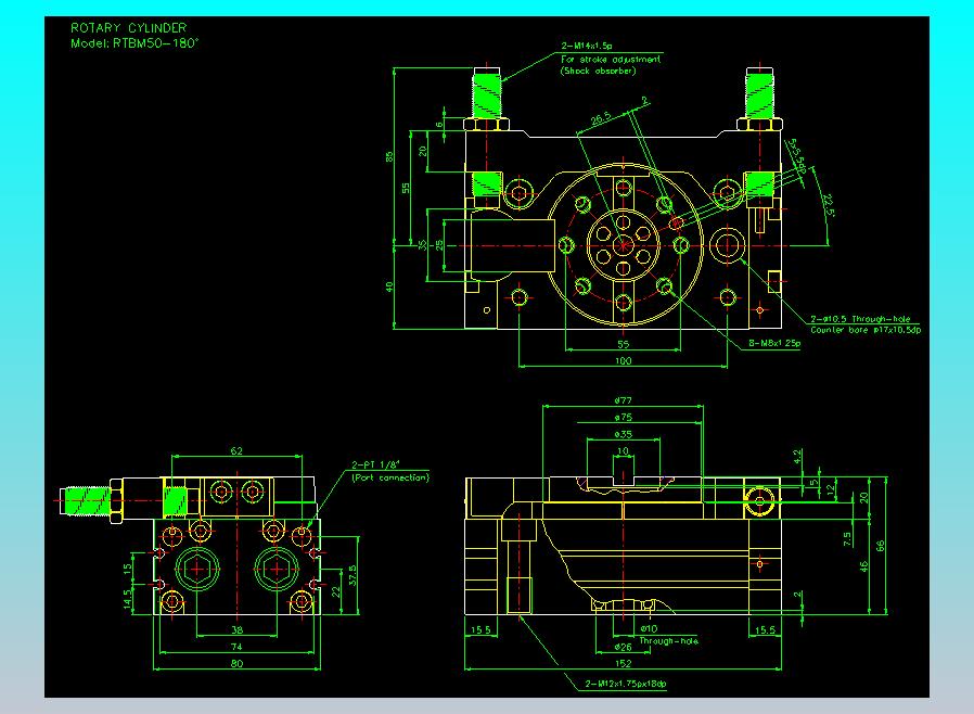 回转缸2D-RTBM50x180