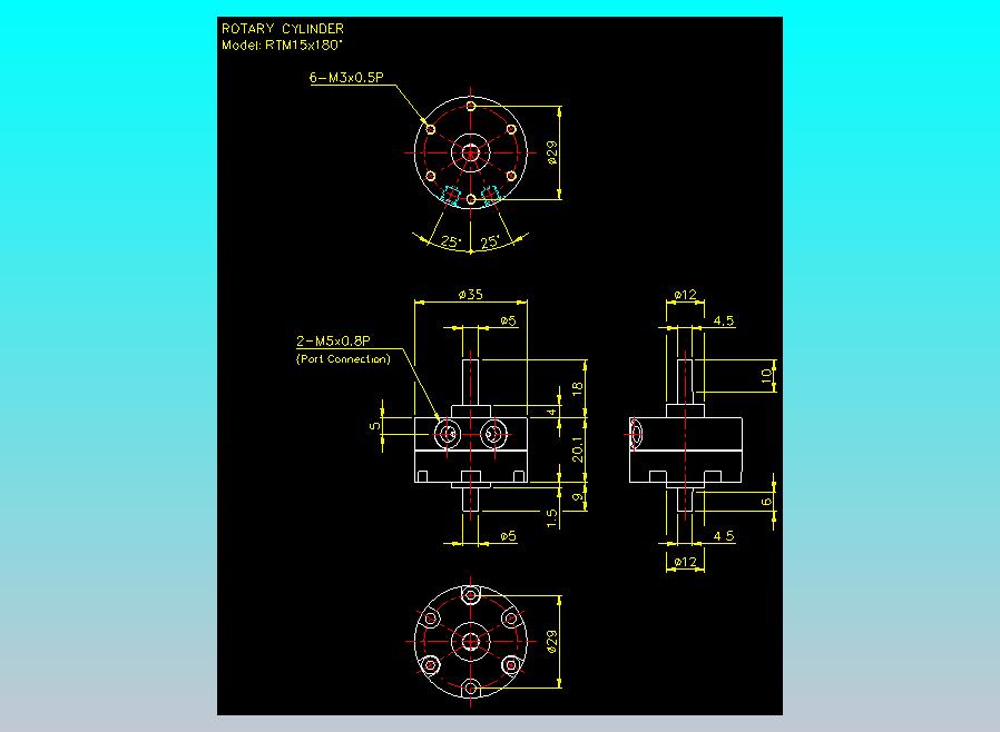 回转缸2D-RTM15x180
