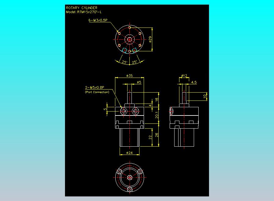 回转缸2D-RTM15x270-L