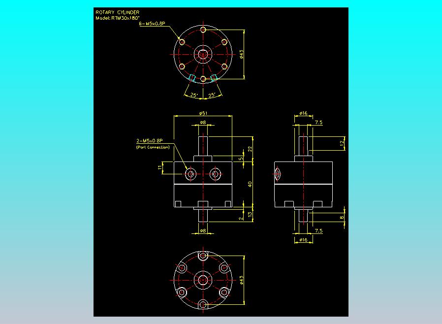 回转缸2D-RTM30x180