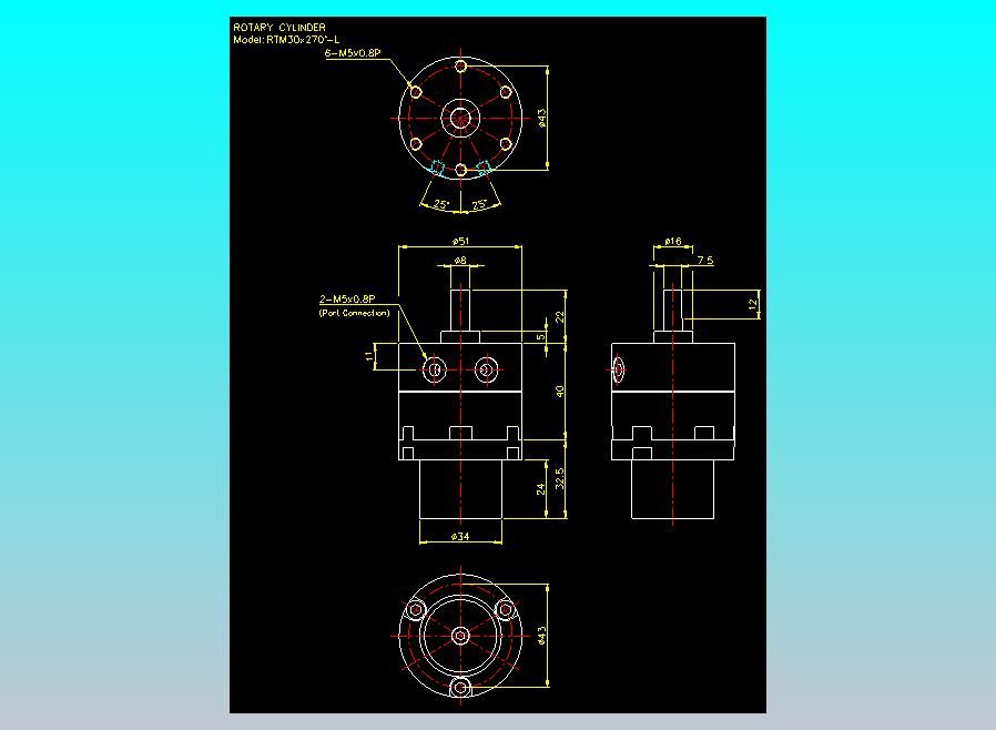 回转缸2D-RTM30x270-L
