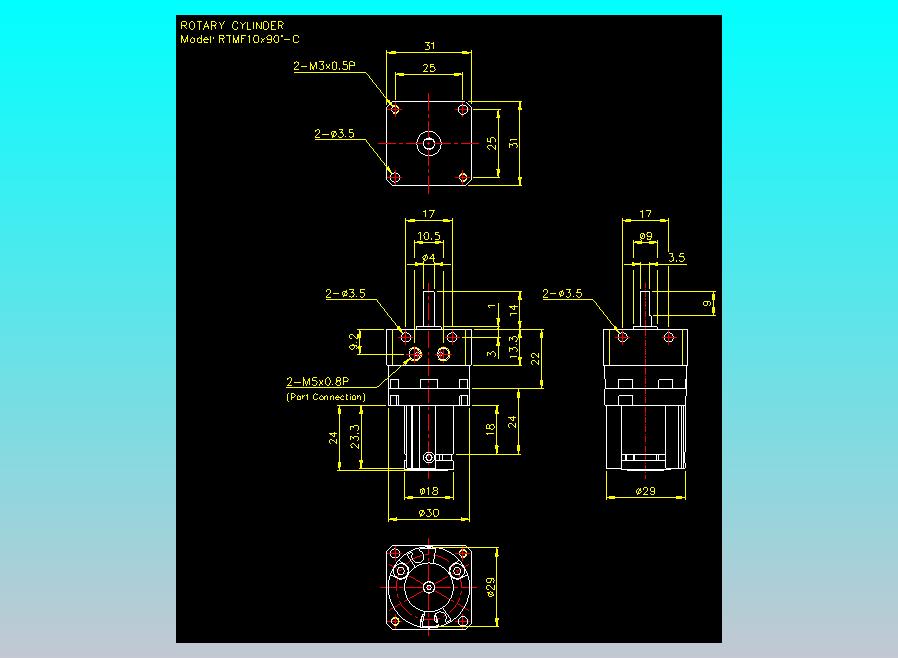 回转缸2D-RTMF10x90-C