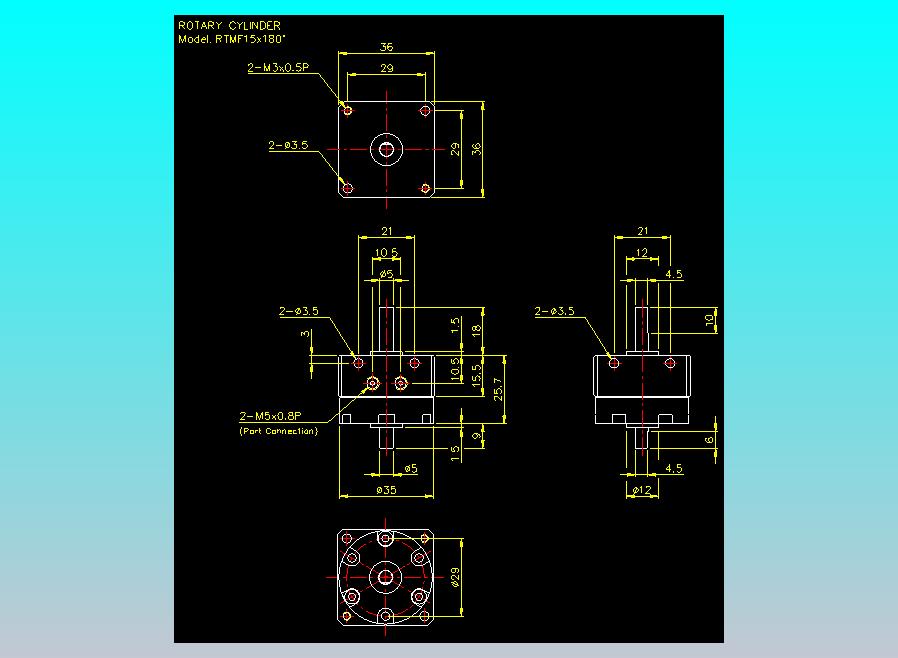 回转缸2D-RTMF15x180