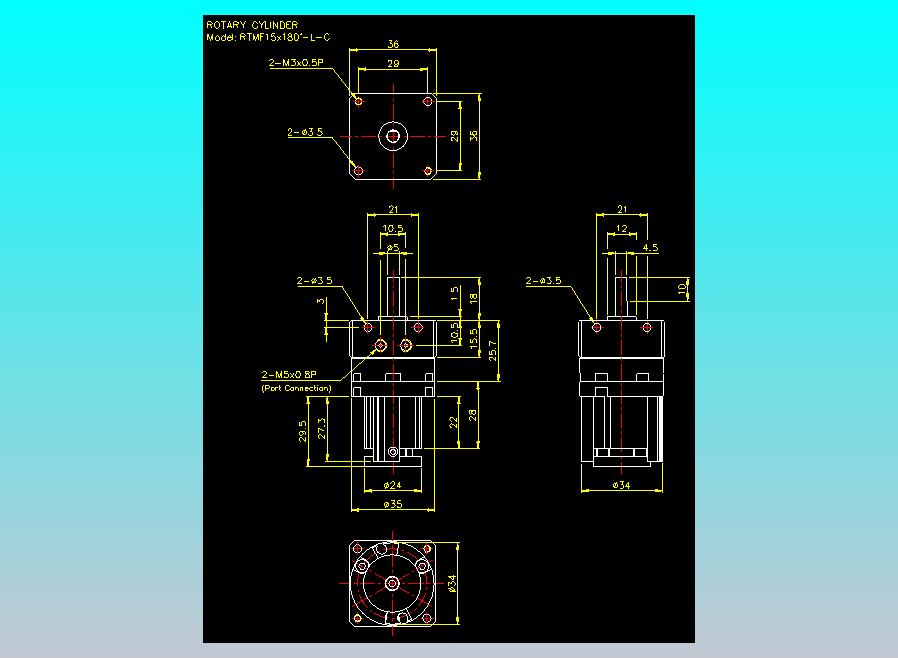 回转缸2D-RTMF15x180-L-C