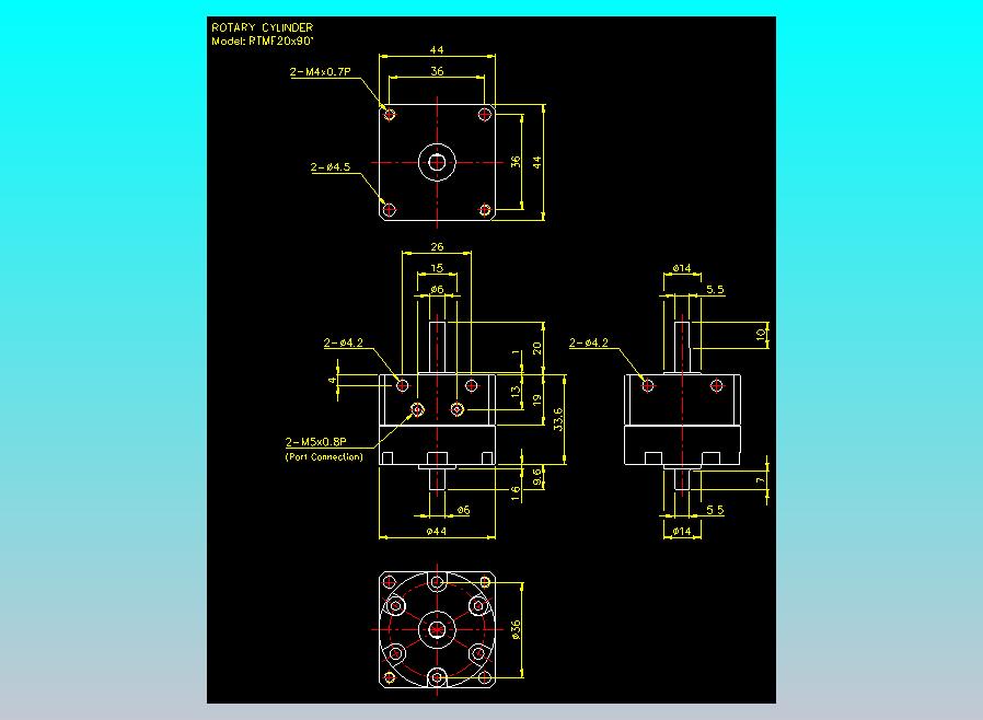 回转缸2D-RTMF20x90