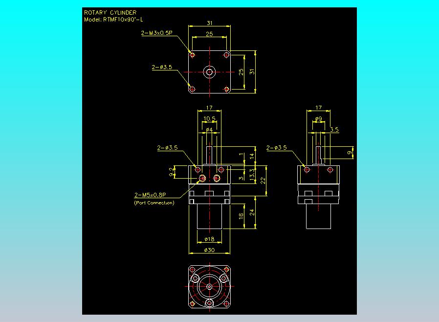 回转缸2D-RTMF10x90-L
