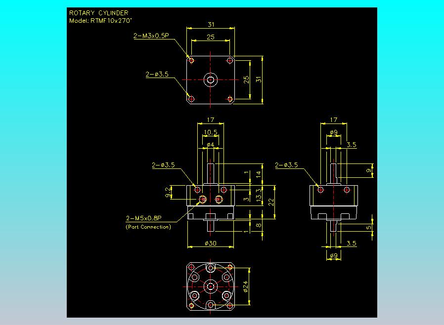 回转缸2D-RTMF10x270