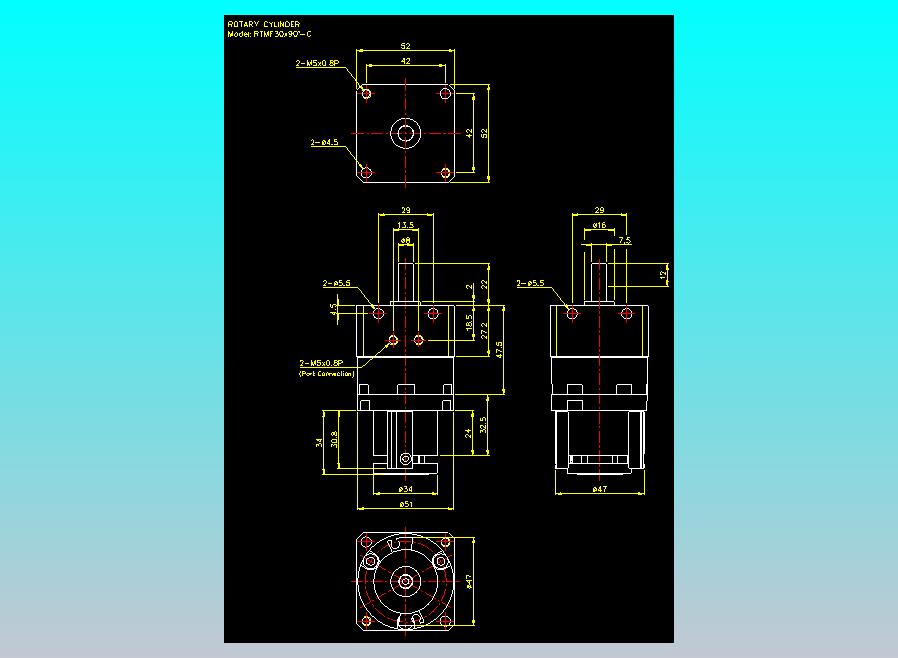 回转缸2D-RTMF30x90-C