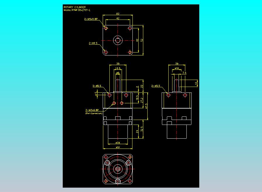 回转缸2D-RTMF30x270-L