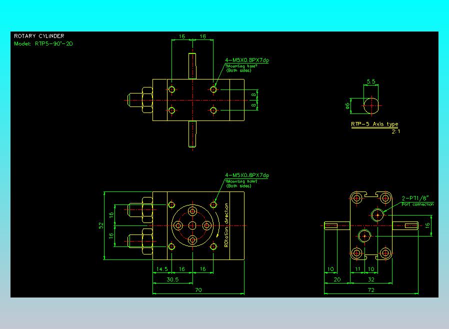 回转缸2D-RTP5x90-2D