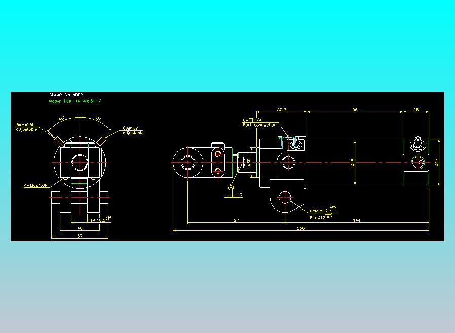 夹持气缸2D-DCK-1A-40x50-Y