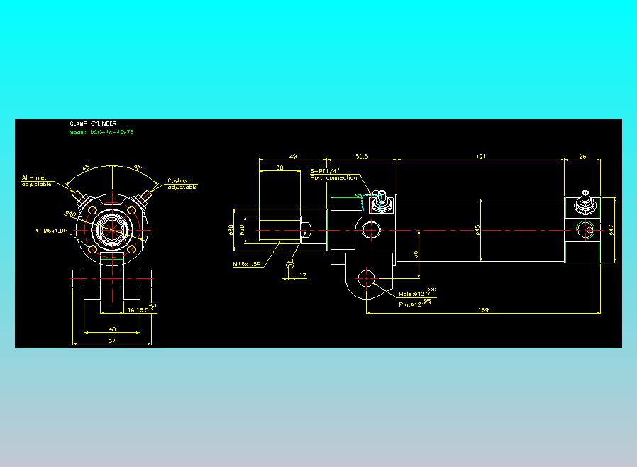 夹持气缸2D-DCK-1A-40x75