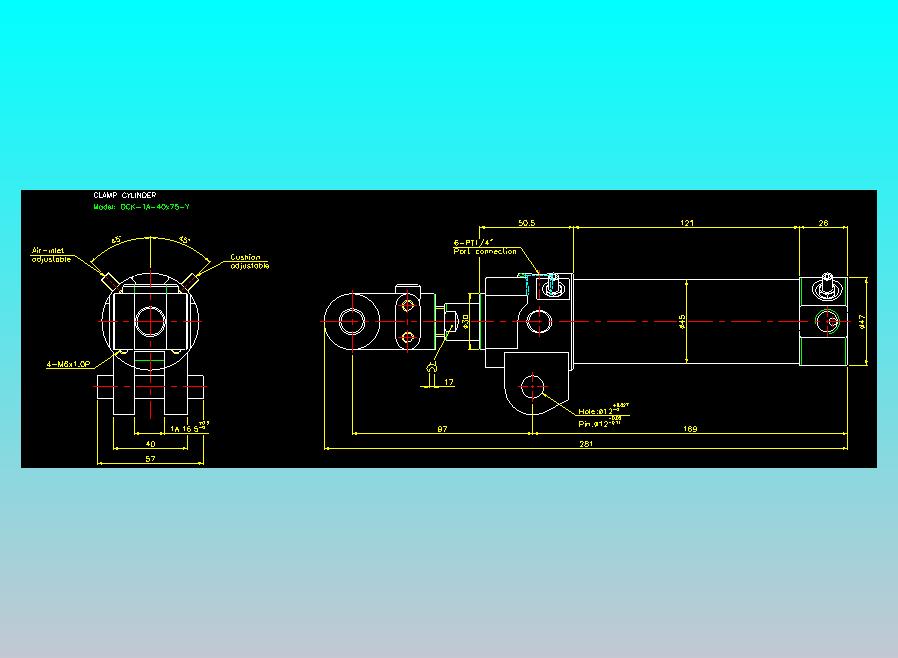 夹持气缸2D-DCK-1A-40x75-Y