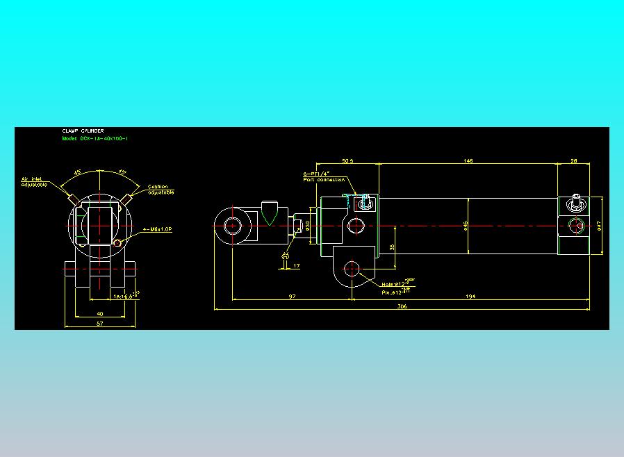 夹持气缸2D-DCK-1A-40x100-I