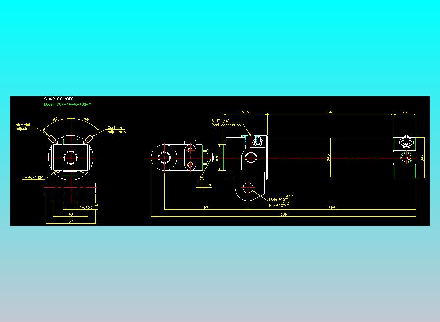 夹持气缸2D-DCK-1A-40x100-Y