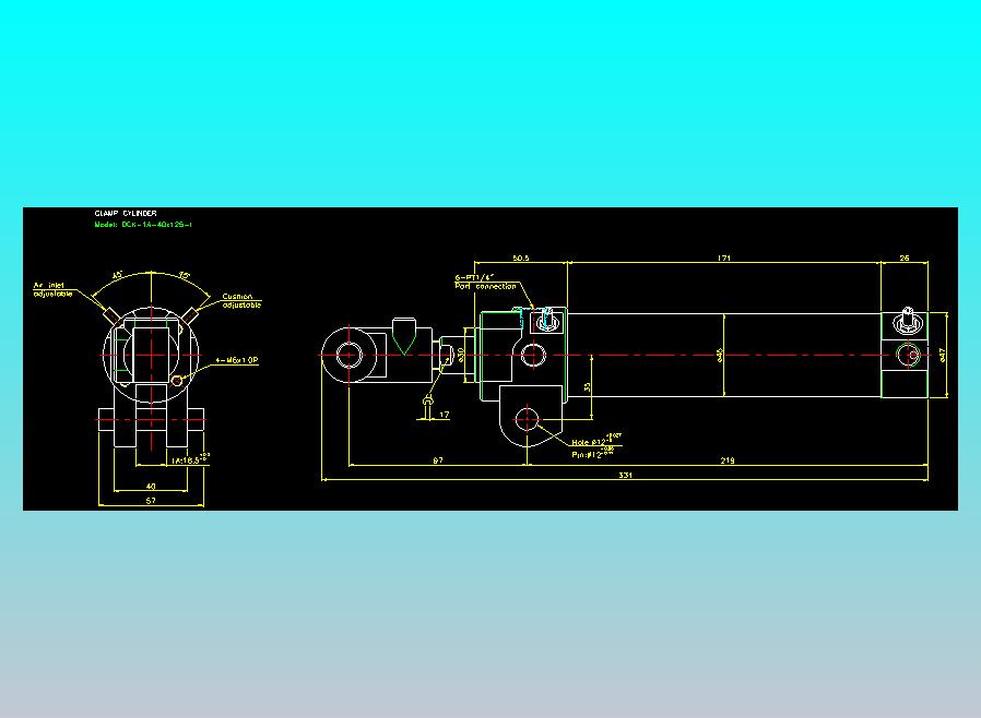 夹持气缸2D-DCK-1A-40x125-I
