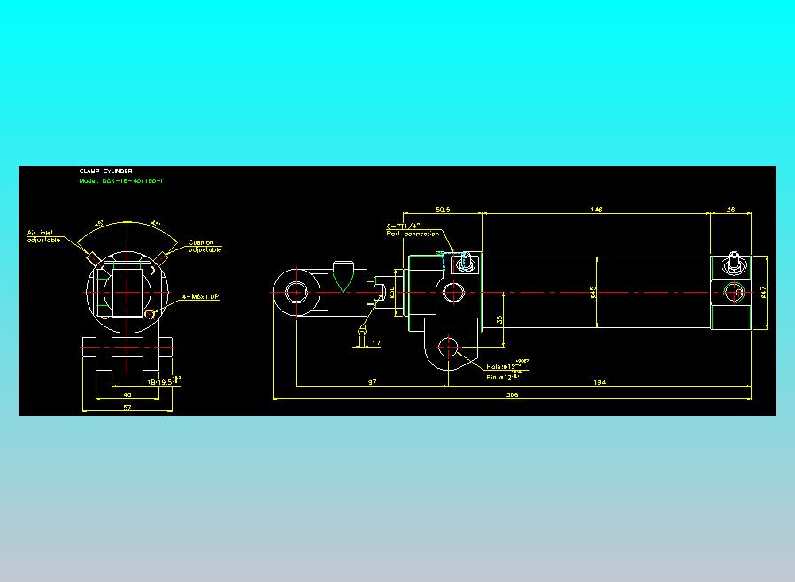 夹持气缸2D-DCK-1B-40x100-I