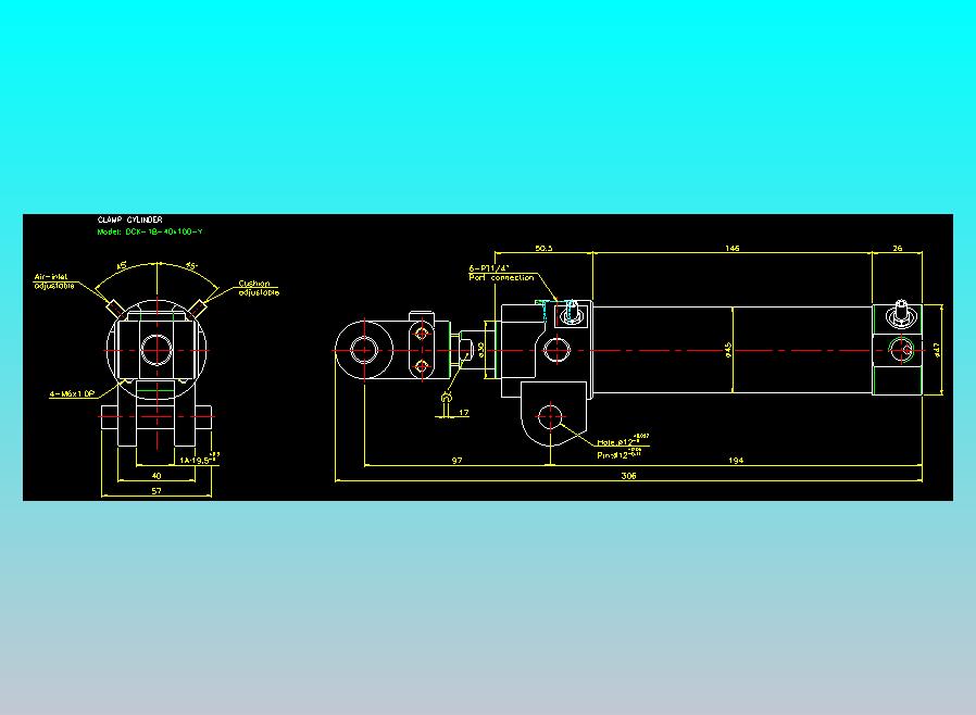 夹持气缸2D-DCK-1B-40x100-Y
