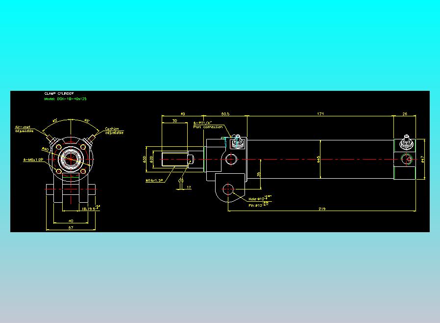 夹持气缸2D-DCK-1B-40x125