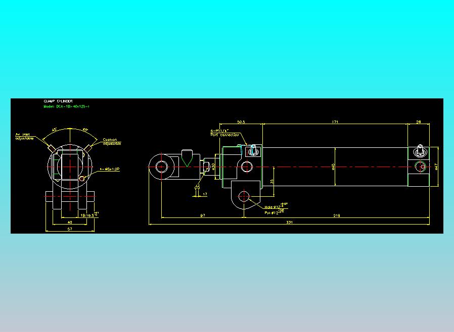 夹持气缸2D-DCK-1B-40x125-I