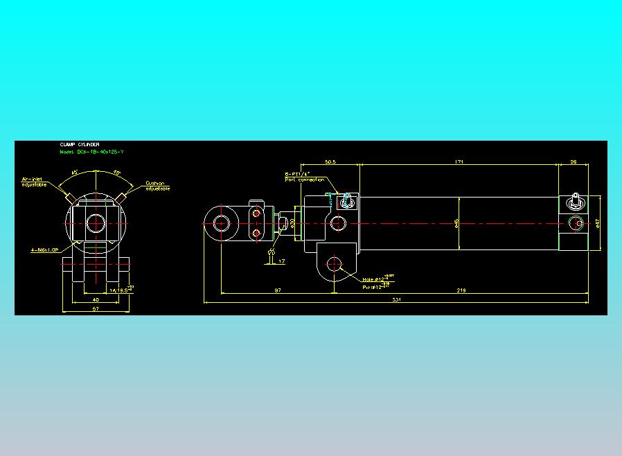 夹持气缸2D-DCK-1B-40x125-Y