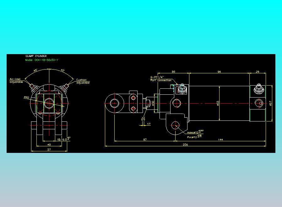 夹持气缸2D-DCK-1B-50x50-Y
