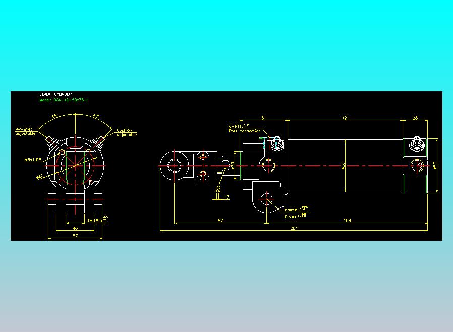 夹持气缸2D-DCK-1B-50x75-I