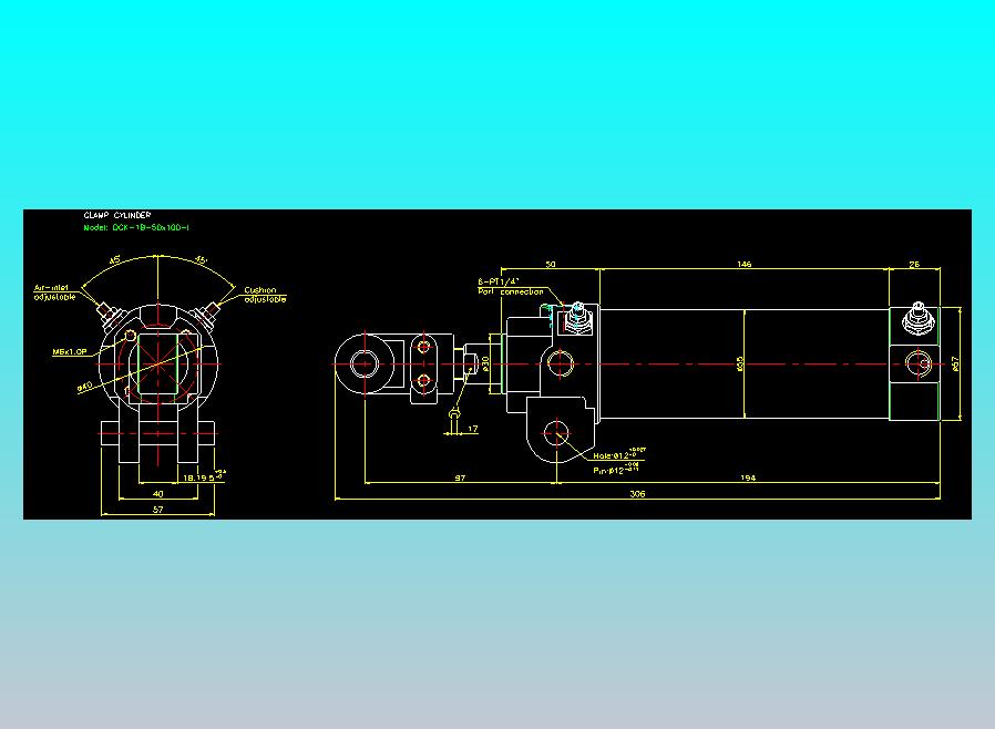 夹持气缸2D-DCK-1B-50x100-I
