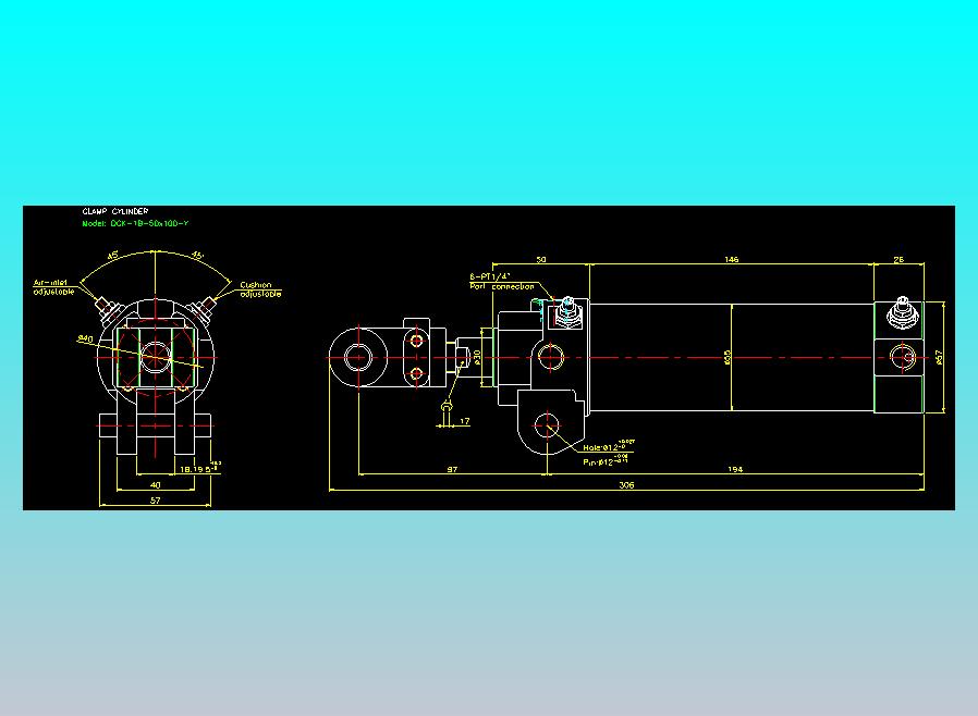 夹持气缸2D-DCK-1B-50x100-Y