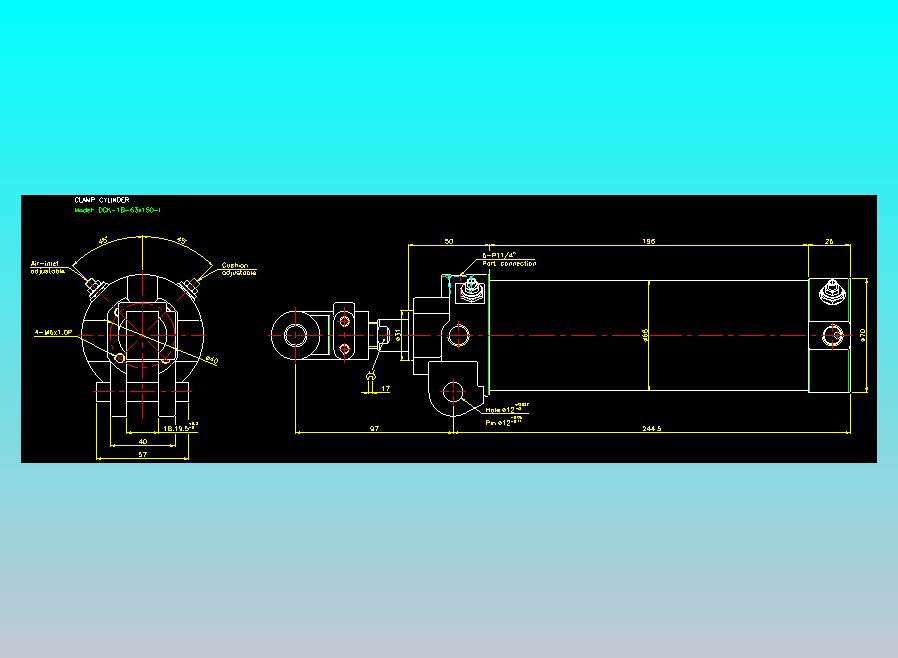 夹持气缸2D-DCK-1B-63x150-I