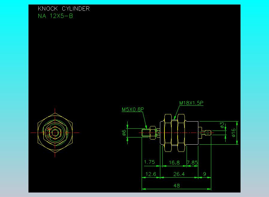 螺牙氣缸  多固型氣缸2D-NA12x5-B